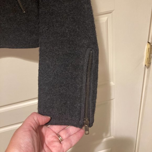 Gray Wool Moto Asymmetrical Zip Jacket - Picture 2 of 7